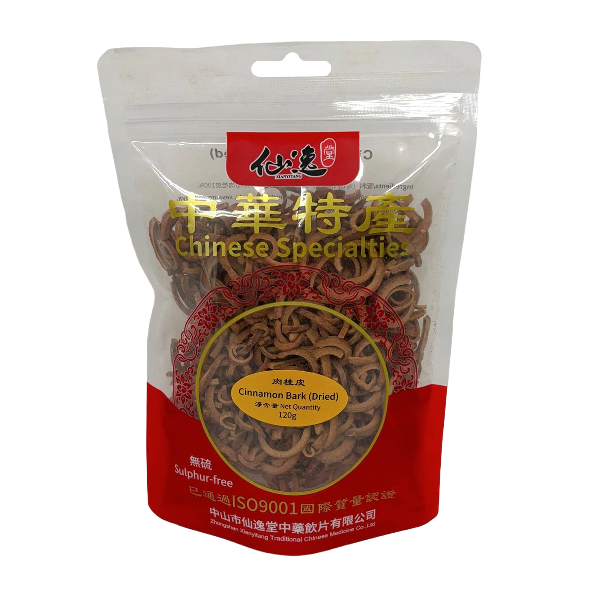 仙逸堂真實包裝：肉桂皮絲 120 g