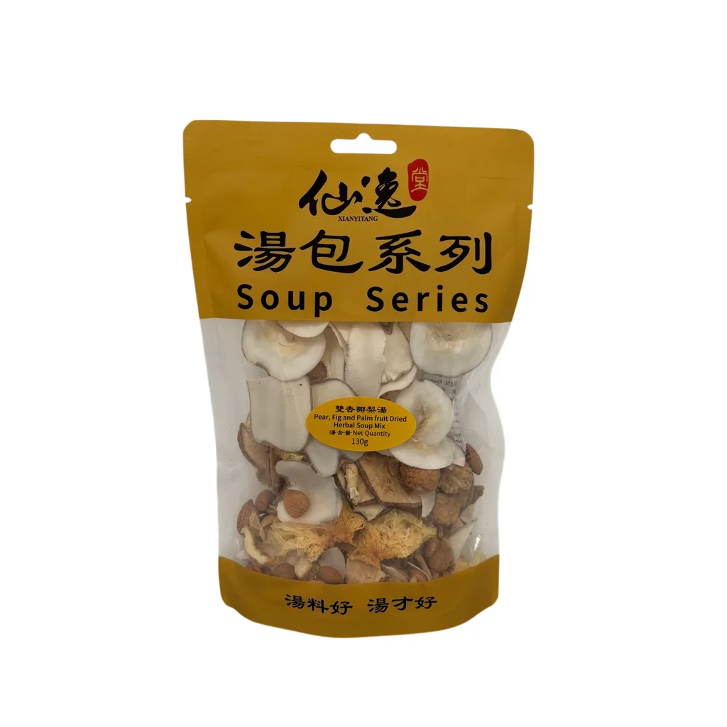 Pear, Fig and Palm fruit Dried Herbal Soup Mix — Front image